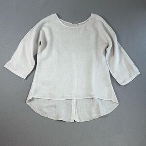 Terzo Millennio Linen Elegant Cream Women's Blouse